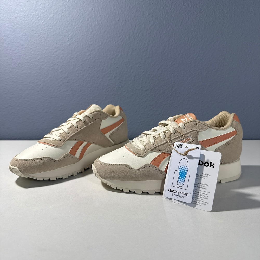 Reebok Women's Beige and Peach Retro Sneakers